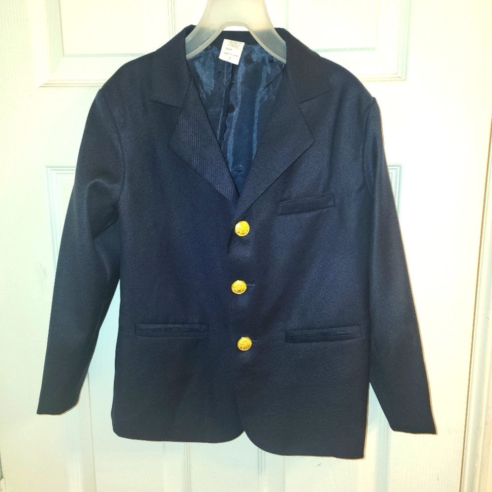 Boys' Sport Coat w/ royal gold buttons from Mini Macarons Size 7